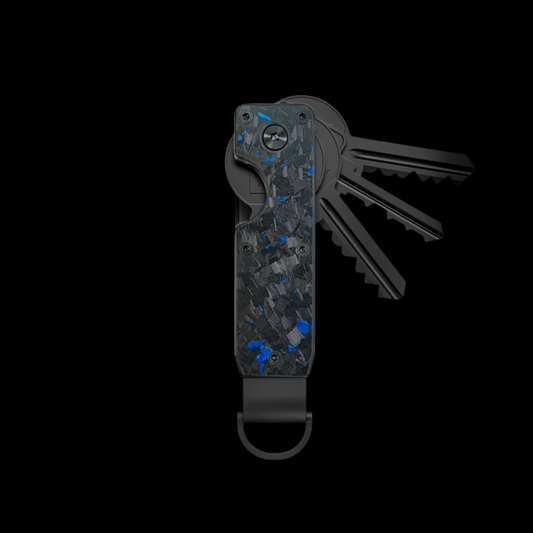 Carbon Fiber Keychain Holder - Blue