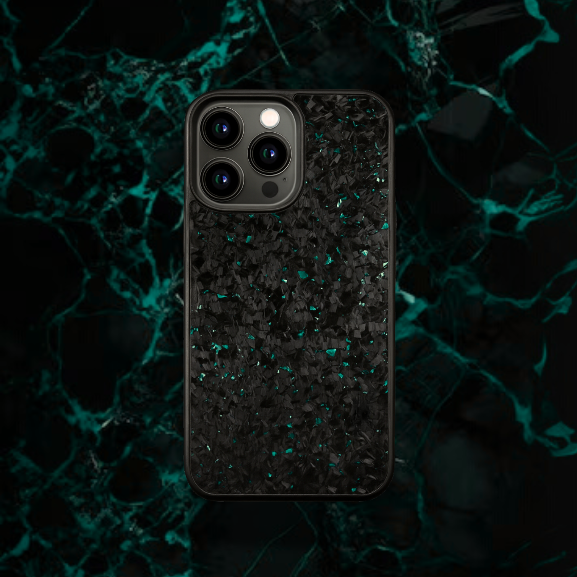 FLAKE Carbon Fiber iPhone case - Turquoise