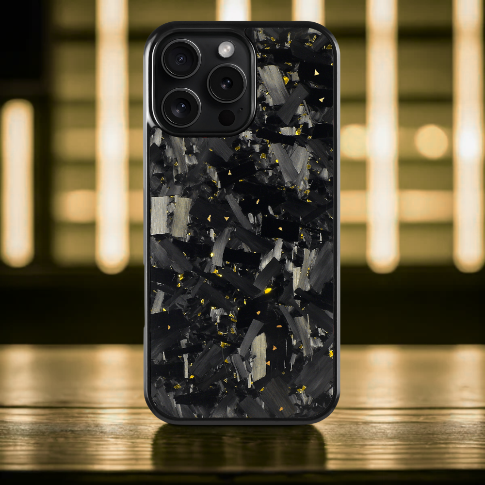 GRID Carbon Fiber iPhone case - Gold