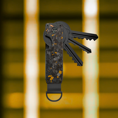 Carbon Fiber Keychain Holder - Gold