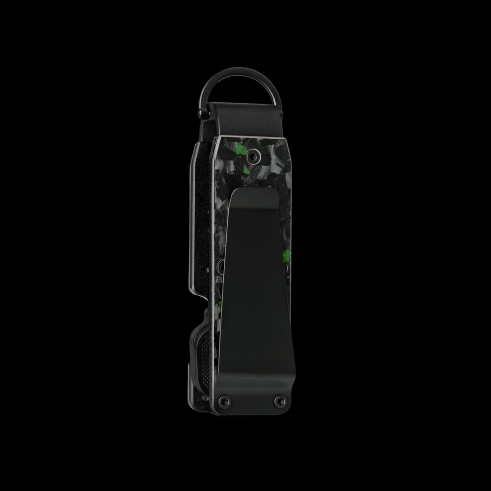 Carbon Fiber Keychain Holder - Green