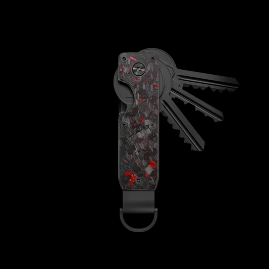 Carbon Fiber Keychain Holder - Red